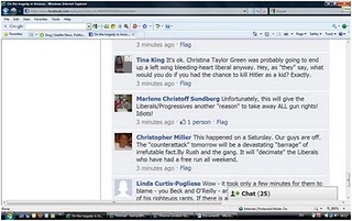 Sarah Palin's Facebook page - comment condoning killing of 9 year old