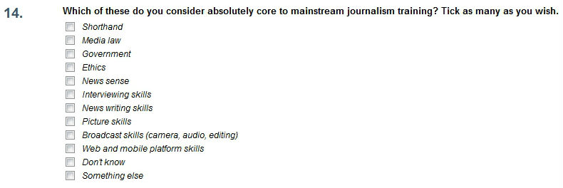 Society of Editors questionnaire