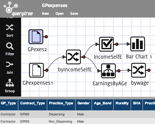QueryTree - how the drag and drop interface works