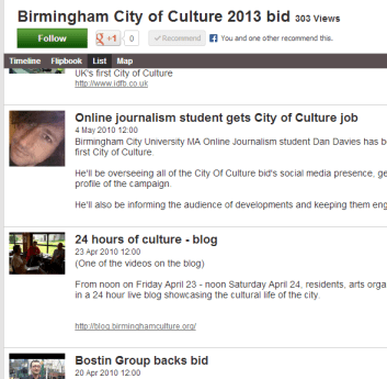 Dipity list view Dipity list view