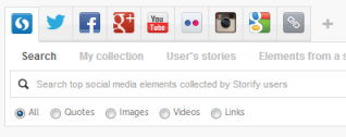 The Storify search box The Storify search box