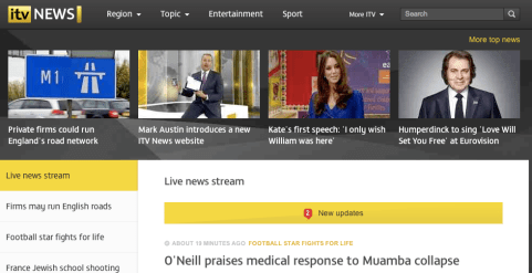 The new ITV website