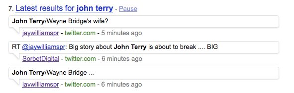 Tweets from while the superinjunction was in force