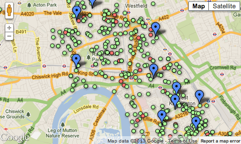 Mapping planning applications