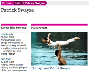 The Guardian's Patrick-Swayze tag page