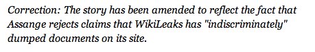 Time magazine's Wikileaks correction