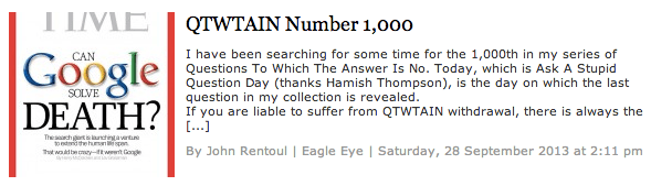 Questions To Which The Answer Is No