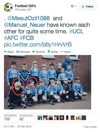 The tweet that fooled news organisations around Europe @MesutOzil1088 and @Manuel_Neuer have known each other for quite some time. #UCL #AFC #FCB pic.twitter.com/b6y1HrvVrB