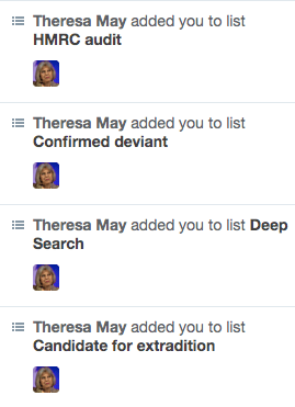 Theresa May bot lists