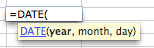 date function hints