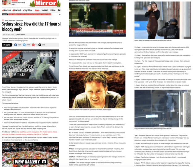 The Mirror pepper their articles with images, galleries and video