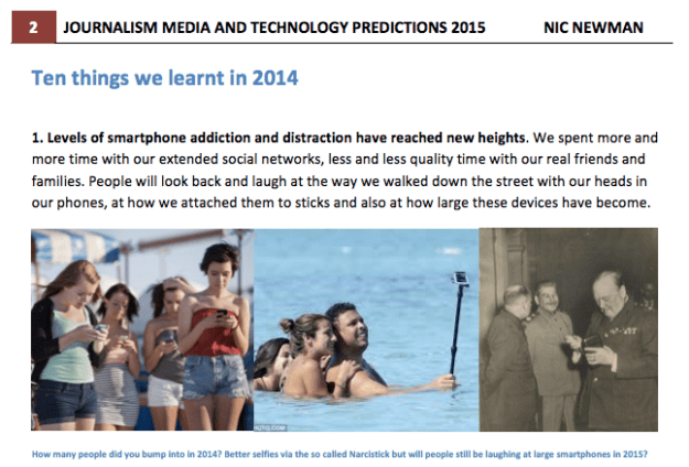 nic newman media predictions 2015