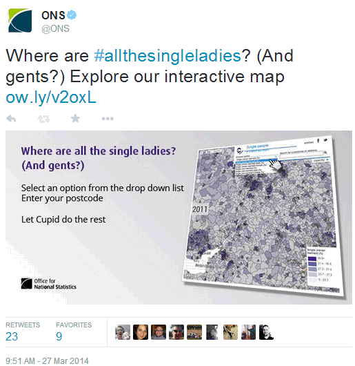 ONS tweet about Valentine's Day