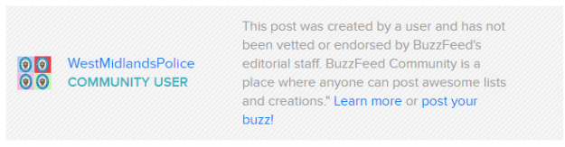 West Midlands police buzzfeed badge