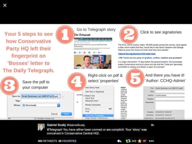 Conservative businesses letter in the Telegraph