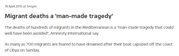Migrant deaths a man made tragedy ITV News