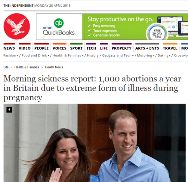Morning sickness report 1 000 abortions a year in Britain due to extreme form of illness during pregnancy Health News Health Families The Independent