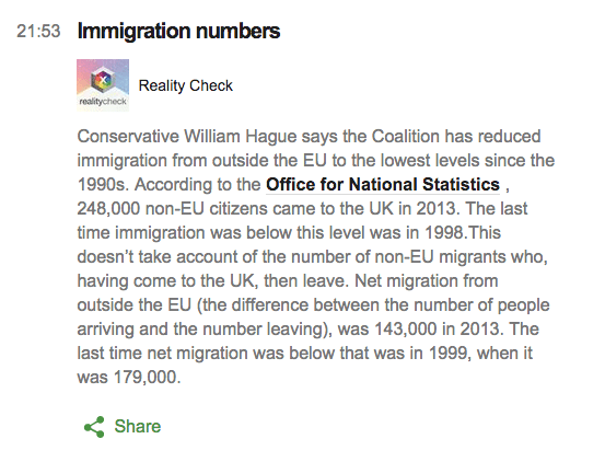 BBC factchecking live