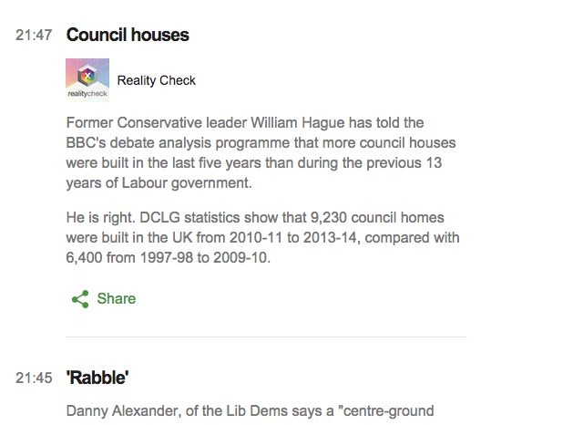 BBC factchecking live