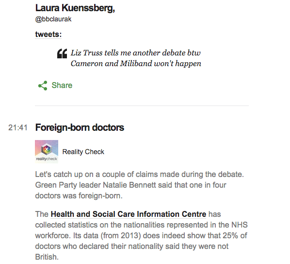 BBC factchecking live