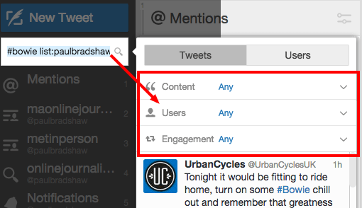 tweetdeck advanced search