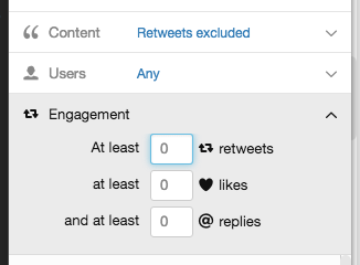 tweetdeck engagement filter