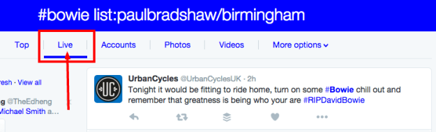 twitter search by list
