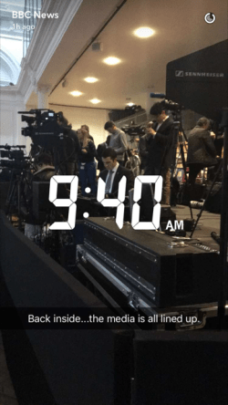 9:40 am: 'Back inside the media is all lined up'