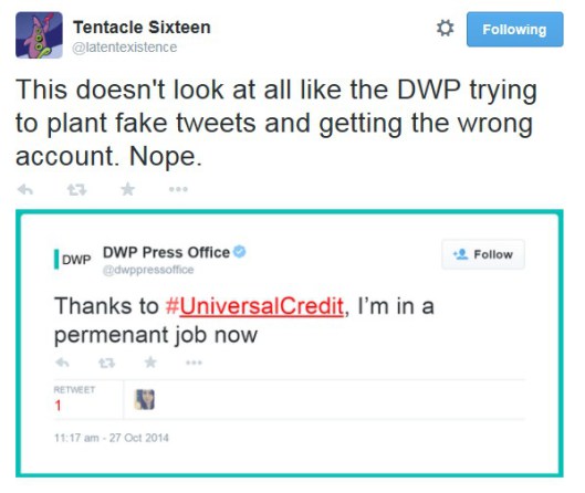 DWP fake tweet