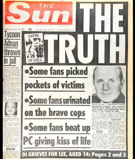 The Truth: Sun front page
