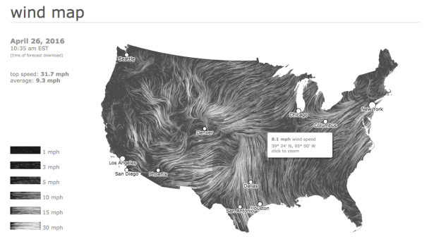 US wind map