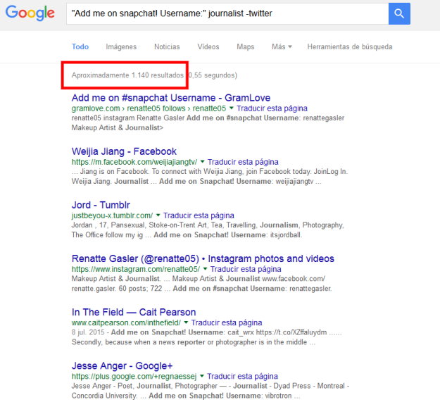 google search snapchat -twitter