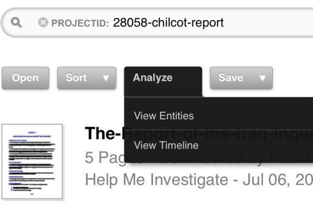 All the Chilcot Iraq Inquiry report documents structured by entities ...