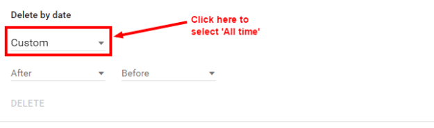 Google My Activity delete all