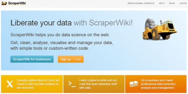 A screenshot from before the 2013 relaunch of Scraperwiki