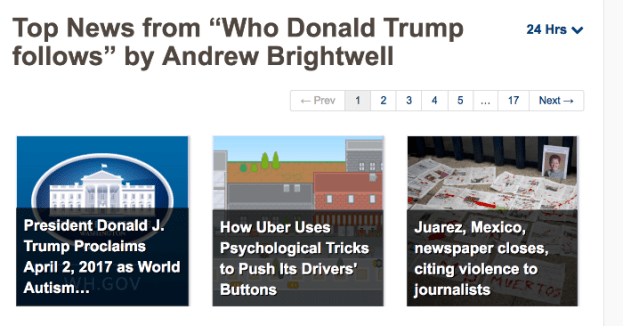 Nuzzel pic - who Donald Trump follows