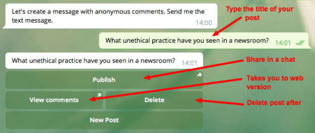 Click delete to delete the post