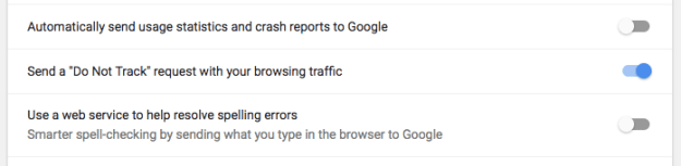 Chrome do not track