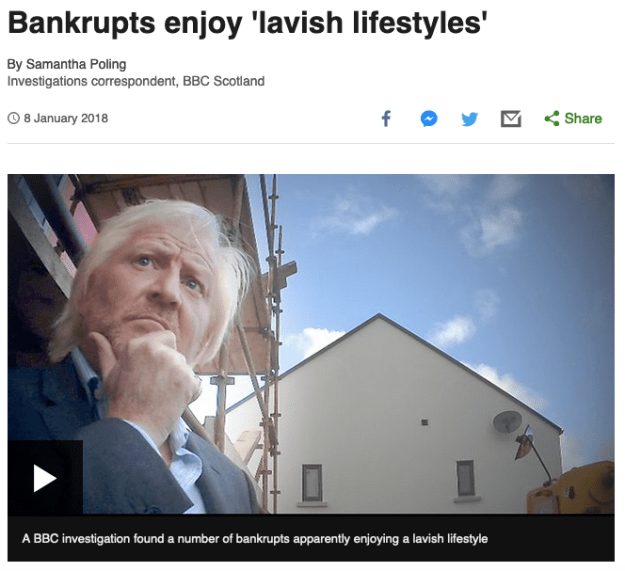 Bankrupts enjoy 'lavish lifestyles'