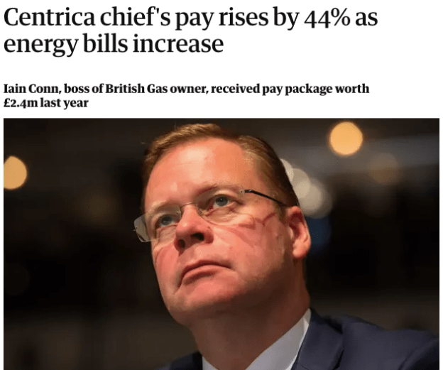 Centrica chief s pay rises by 44 as energy bills increase Business The Guardian