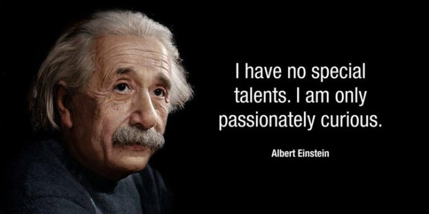 "I have no special talents. I am only passionately curious." -Albert Einstein
