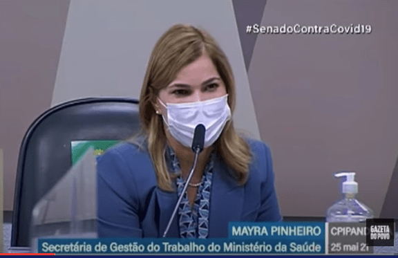 Mayra Pinheiro fala à CPI da Covid