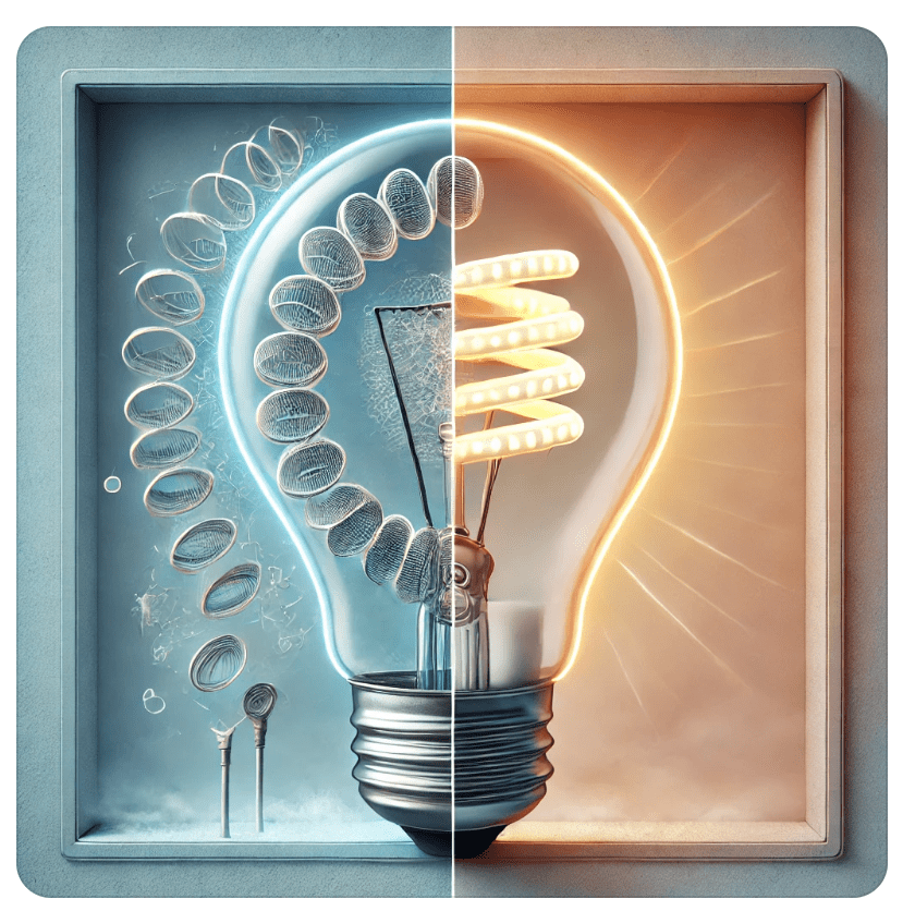 A lightbulb where parts have been substituted