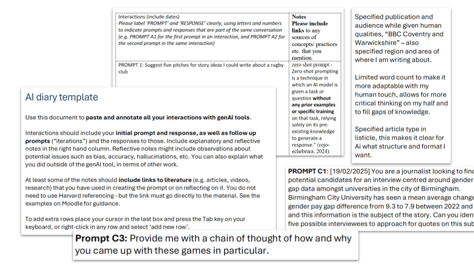 AI diary screenshots: